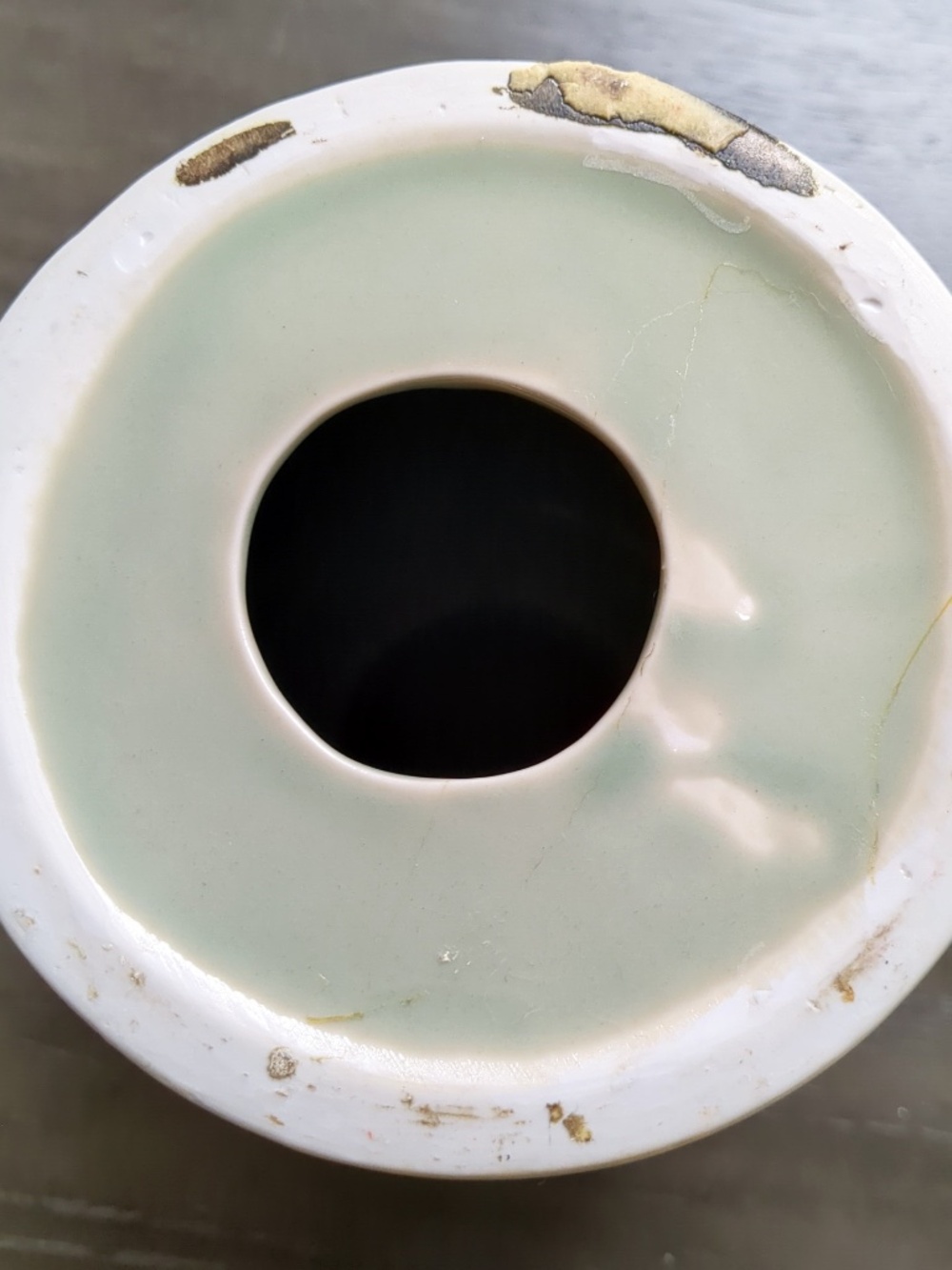 Wildwood Home Celadon Glazed Ginger Jar Lamp Base w/ Floral Fauna Engraving - Picture 10 of 13